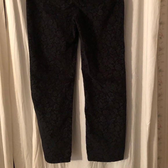 Talbots black velvet floral pattern pants - Picture 6 of 6